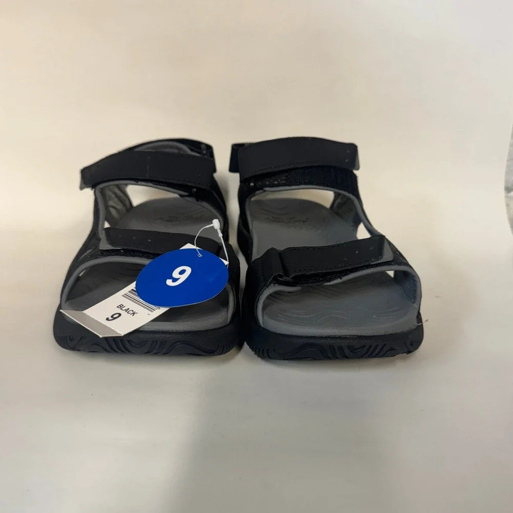 Hurley Odessa Mens Sport Sandals Black Grey Adjustable Straps 1777381 Size 9M